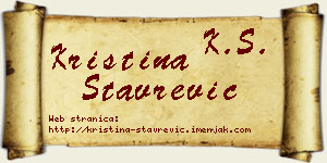 Kristina Stavrević vizit kartica